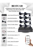 BESTCAM  8 Kameralı Metal Kasa Set 5 Mega Piksel Sony Lensli 4K Ultra HD Gece Görüşlü Sistem 500 GB Hard disk - 1