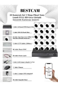 BESTCAM  20 Kameralı Set 5 Mega Piksel Sony Lensli FULL HD Gece Görüşlü Güvenlik Dome Kamera Seti 500 GB HDD - 1