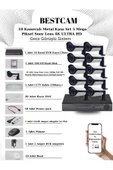 BESTCAM  10 Kameralı Metal Kasa Set 5 Mega Piksel Sony Lensli 4K Ultra HD Gece Görüşlü Sistem 500 GB HDD - 1