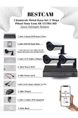 BESTCAM  3 Kameralı Metal Kasa Set 5 Mega Piksel Sony Lensli 4K Ultra HD Gece Görüşlü Sistem 500 GB Hard disk - 1