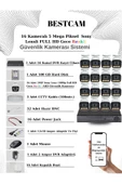 BESTCAM  16 Kameralı Set 5 Mega Piksel Sony Lensli FULL HD Gece Görüşü Renkli Güvenlik Kamera Seti 500 GB HDD - 1