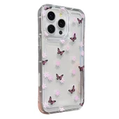 iPhone 16 Pro Çiçekli Butterfly Seri Silikon Kapak - 1