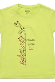 Smile Baskılı Kız Tshirt Yeşil bipamuk - 4