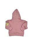 Yazılı Yırtmaçlı Kız Bebek Kapşonlu Sweat Pudra bipamuk - 7