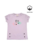 Renkli Balık Baskılı Tshirt Lila bipamuk - 1