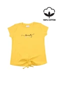 Nakışlı Fitilli Beauty Queen Tshirt Hardal bipamuk - 7