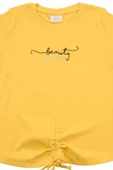 Nakışlı Fitilli Beauty Queen Tshirt Hardal bipamuk - 2