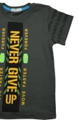 Never Gıve Up Baskılı Erkek Bebek Tshirt Yeşil bipamuk - 8