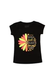 Renkli Roses Baskılı Tshirt Siyah bipamuk - 2