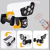 2in1 Kamera Görünümü 2 Güneş Enerjili Solar bahçe Aydınlatmas 3 Mod Kumandalı sensörlü Lamba 77Led - 2