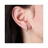 Zirkon Taşlı Sallantılı Yıldız Gümüş Küpe thumbnail 2