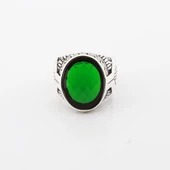 Yeşil Zirkon Taşlı Gümüş Erkek Yüzük thumbnail 2