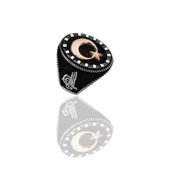 Tuğra Ay Yıldız Model Gümüş Erkek Yüzük thumbnail 1