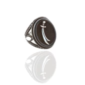 Zülfikar Kılıcı Zirkon Taşlı Gümüş Erkek Yüzük thumbnail 1