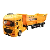 Farbu Sürtmeli Kamyon 706-40, Arka Kapağı Açılan Gerçekçi 25 cm İnşaat Arabası - 1