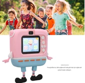 QASUL Çift Objektifli 1080 P Sünger Bob Kare Pantolon Çocuklar için Dijital Video Kamera Pembe - 5