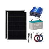 1200 Watt Tv Aydınlatma Bağ Evi Güneş Enerjisi 250W Solar Paket thumbnail 1