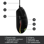 Logitech G102 Lightsync RGB Mouse Siyah 910-005823 - 6