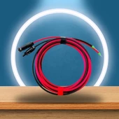 Solar kablo Güneş paneli şarj kontrol arası uçları MC4lü 6mm kablo- 5m siyah- 5m kırmızı thumbnail 2
