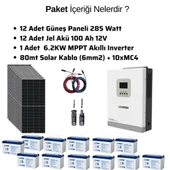 Güneş Enerjisi Bağ Evi Solar Paketi 5KVA Akıllı İnverter 410W Güneş Paneli 100Ah Jel Akü - 3