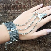 Boğa Şekilli Kadın Şahmeran Gümüş Kaplama Ayarlanabilir El Yapımı Şahmeran thumbnail 4