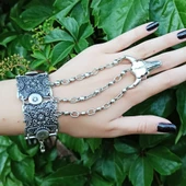 Boğa Şekilli Kadın Şahmeran Gümüş Kaplama Ayarlanabilir El Yapımı Şahmeran thumbnail 3