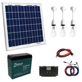 50 Watt Güneş Paneli Aydınlatma Paketi Solar Paket - 1