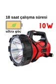 Ulatra güçlü uzun mesafeli 18 saat çalışma 10w ledli projektör el feneri - 1