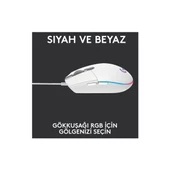 Logitech G102 Lightsync RGB Mouse Beyaz 910-005824 - 7