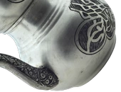 El Işlemeli Desenli Ahşap Saplı Tuğralı Bakır Çaydanlık Gümüş Renk Mod3 - 4