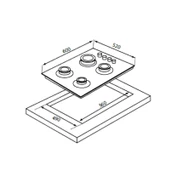 Cucinox Siyah Ankastre Set ( F 18 Siyah D 60 cm Davlumbaz- GLS 640 60 cm Ankastre Ocak-MFA 605 Ankastre Fırın) - 6