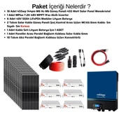 Güneş Enerjisi Solar Paketi 7.2kva İnverter 550 watt  Güneş Paneli 48V 50 Amper Lityum Akü thumbnail 3
