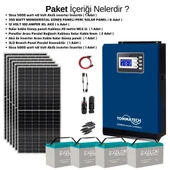 Güneş Enerjisi Bağ Evi Solar Paketi 5KVA İnverter 350W Güneş Paneli 100Ah Jel Akü thumbnail 3