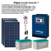Güneş Enerjisi Bağ Evi Solar Paketi 3KVA İnverter 280W Güneş Paneli 150AH Jel Akü thumbnail 1