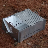 Kamp Ayısı® GrillFish™ Katlanır Özel Kutulu 2mm Galvaniz Çelik Balık Izgaralı Mangal & Ateş Çukuru - 8