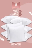 8 Adet Throw Serisi Antialerjik %100 Silikon Elyaf Dolgulu Kırlent Iç Kare Yastık 45x45cm 350gr - 1