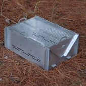 Kamp Ayısı® GrillFish™ Katlanır Özel Kutulu 2mm Galvaniz Çelik Balık Izgaralı Mangal & Ateş Çukuru - 7