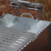 Kamp Ayısı® GrillFish™ Katlanır Özel Kutulu 2mm Galvaniz Çelik Balık Izgaralı Mangal & Ateş Çukuru - 11