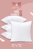 4 Adet Throw Serisi Antialerjik %100 Silikon Elyaf Dolgulu Kırlent Iç Kare Yastık 45x45cm 350gr - 1