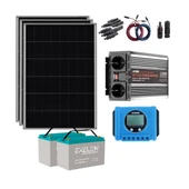Mini Buzdolabı Paketi (PAKET 3) 1200W İnverter 3x250Wp Half Cut PERC Mono Panel 2x100Ah Jel Akü - 1