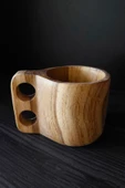 Artinum Tik Ağacı Kuksa Bardak / 100ml / El Oyması - 3