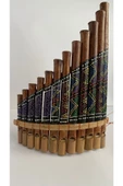 Çilek Ahşap Pan Flüt, Bambu Panflüt, Müzik Aleti, Dekorasyon, Hediye - 5