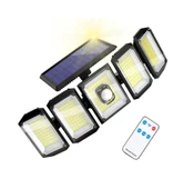 Güneş Enerjili Solar Bahçe Lambası 3 metre kablolu Hareket Sensörlü 5 Taraflı 300 Led Aydınlatma Kumandalı / ES-300 - 1