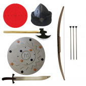 Osmanlı Devlet Armalı Çocuk Börk ve Ahşap Oyuncak Kılıç Kalkan Seti 6 Parça - 1