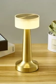 MAS ELEKTRO teknotrust Altın Dekoratif Şarjlı Dokunmatik Led Masa Lambası Usb Kablolu Abajur Ve Gece Lambası Ct-8436 B22 3 - 2