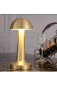 MAS ELEKTRO Vonalight Şarjlı Dokunmatik Led Masa Lambası, Ayarlanabilir Renk Tonu, Okuma Işığı Mantar Gece Lambası GOLD thumbnail 1