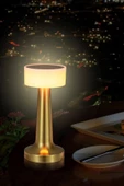 MAS ELEKTRO teknotrust Altın Dekoratif Şarjlı Dokunmatik Led Masa Lambası Usb Kablolu Abajur Ve Gece Lambası Ct-8436 B22 3 - 4