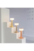 MAS ELEKTRO VoltLight Dekoratif Şarjlı Dokunmatik Led Masa Lambası Usb Kablolu Abajur Ve Gece Lambası Bakır Renk 3 RENK - 4