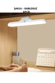 MAS ELEKTRO luxshome Usb Şarjlı Yapışkanlı Kablosuz Mıknatıslı 3 Farklı Renk Işıklı Led Kademeli Aplik Işık Lamba Armatür - 4