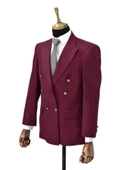 Erkek Bordo Renk, Kruvaze Tek Ceket Sivri Yaka BGL-KRV001 thumbnail 3